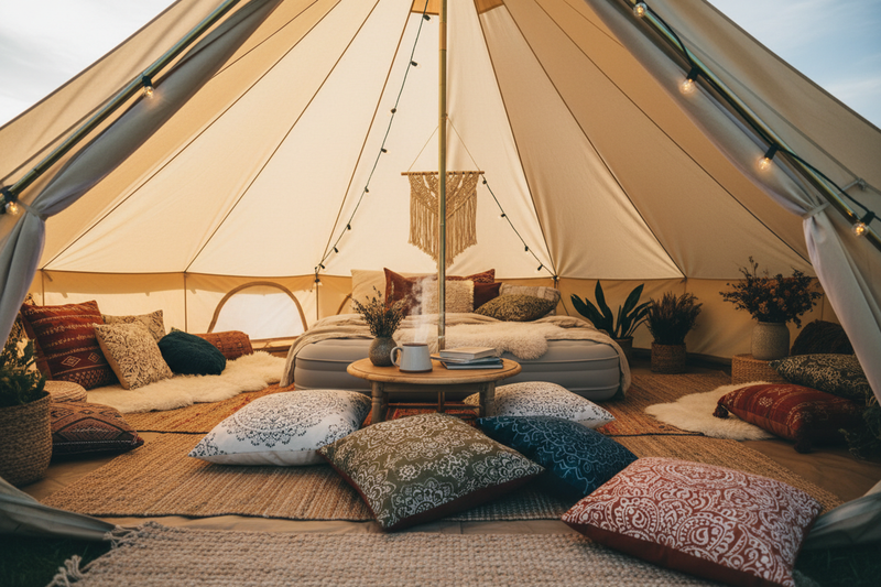 lifestyle photo in bell tent